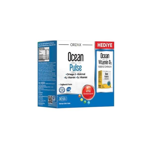 Ocean Pulse 30 Softjel Kapsül & Ocean Vitamin D3 1000 IU 50 ml Damla
