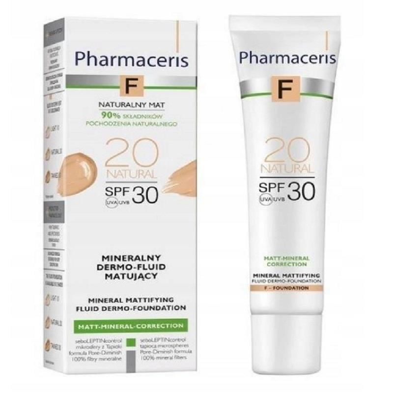 Pharmaceris F Mineral Matifying Fluid Dermo-Foundation 20 Natural SPF30 30 ml