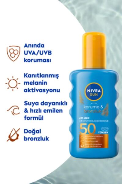 Nivea Sun Güneş Spreyi Koruma & Bronzluk SPF50 200 ml