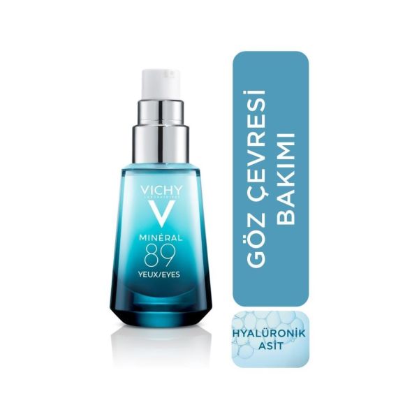 Vichy Mineral 89 Göz Çevresi Bakımı Kaynaklı Hyalüronik Asit ve Saf Kafein ile Nemlendirme 15 ml