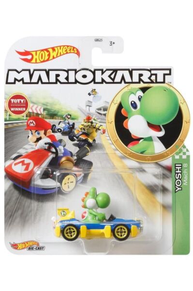 Hot Wheels Mario Kart Karakter Araçlar Yoshi Mach 8 Kart GLP39