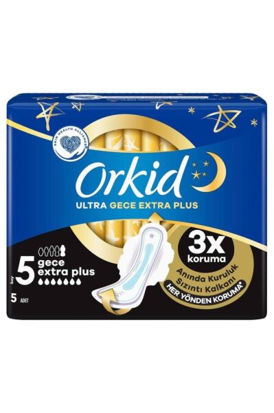 Orkid Ultra Hijyenik Ped Gece Extra Plus No: 5 5'li