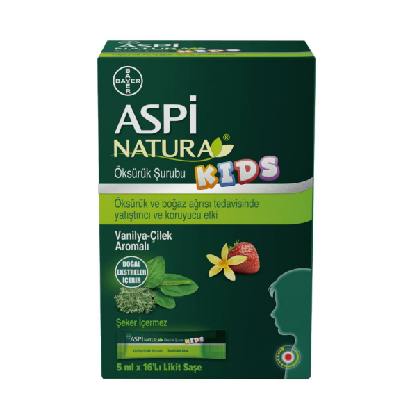 Aspi NATURA Kids 5 mlx16 Likit Saşe(Vanilya-Çilek Aromalı)