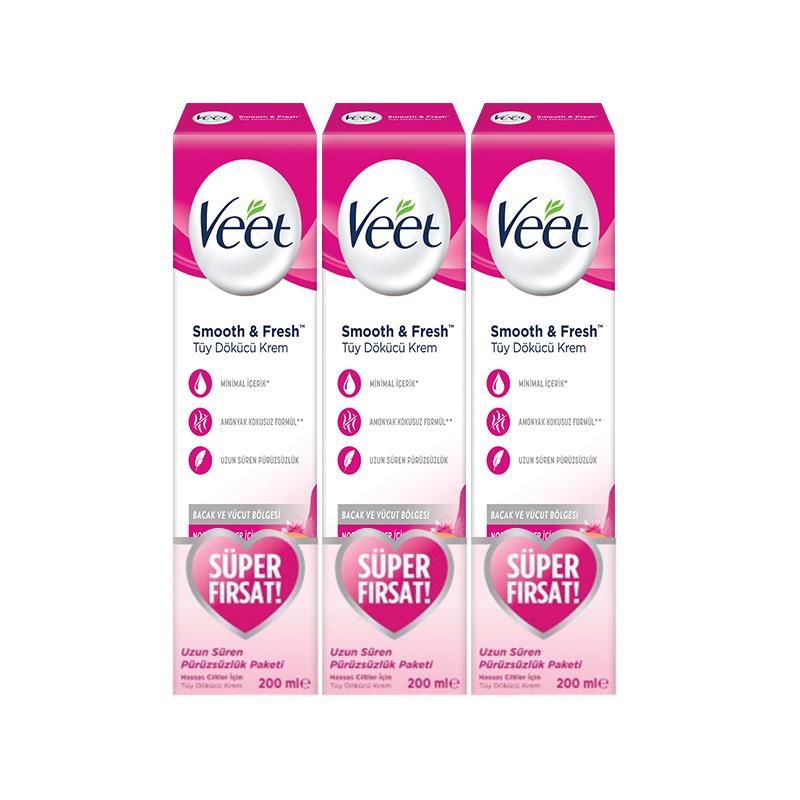 Veet Tüy Dökücü Krem Normal Ciltler İçin 200 ml 3'lü Set