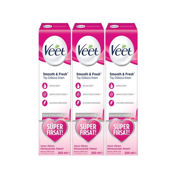Veet Tüy Dökücü Krem Normal Ciltler İçin 200 ml 3'lü Set