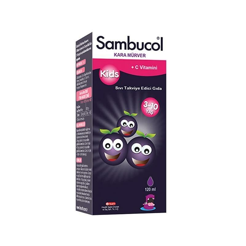 Sambucol Kids Kara Mürver C Vitamini ve Çinko İçeren Takviye Edici Gıda 120 ml