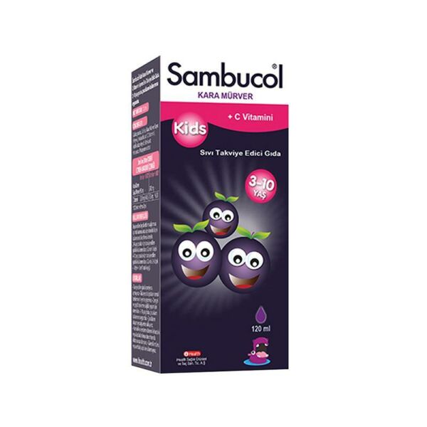 Sambucol Kids Kara Mürver C Vitamini ve Çinko İçeren Takviye Edici Gıda 120 ml