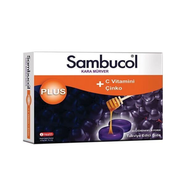 Sambucol Plus Kara Mürver Ekstresi Takviye Edici Gıda 20 Pastil