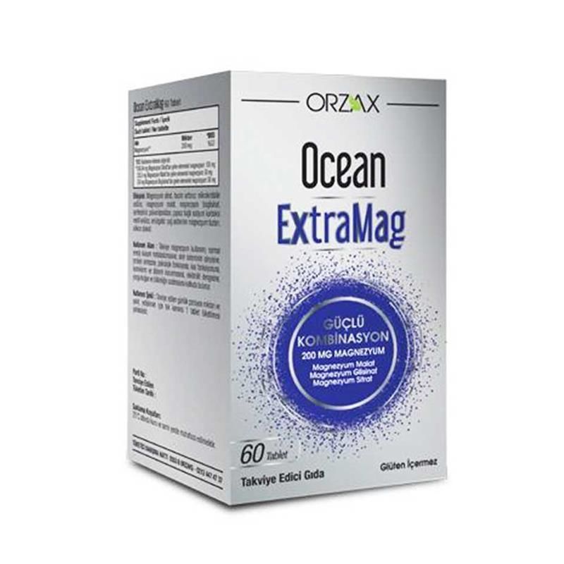 Orzax Ocean ExtraMag Üçlü Kombinasyon Takviye Edici Gıda 60 Tablet
