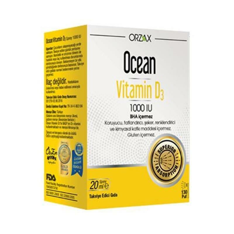 Orzax Ocean Vitamin D3 1000 IU Sprey 20ml