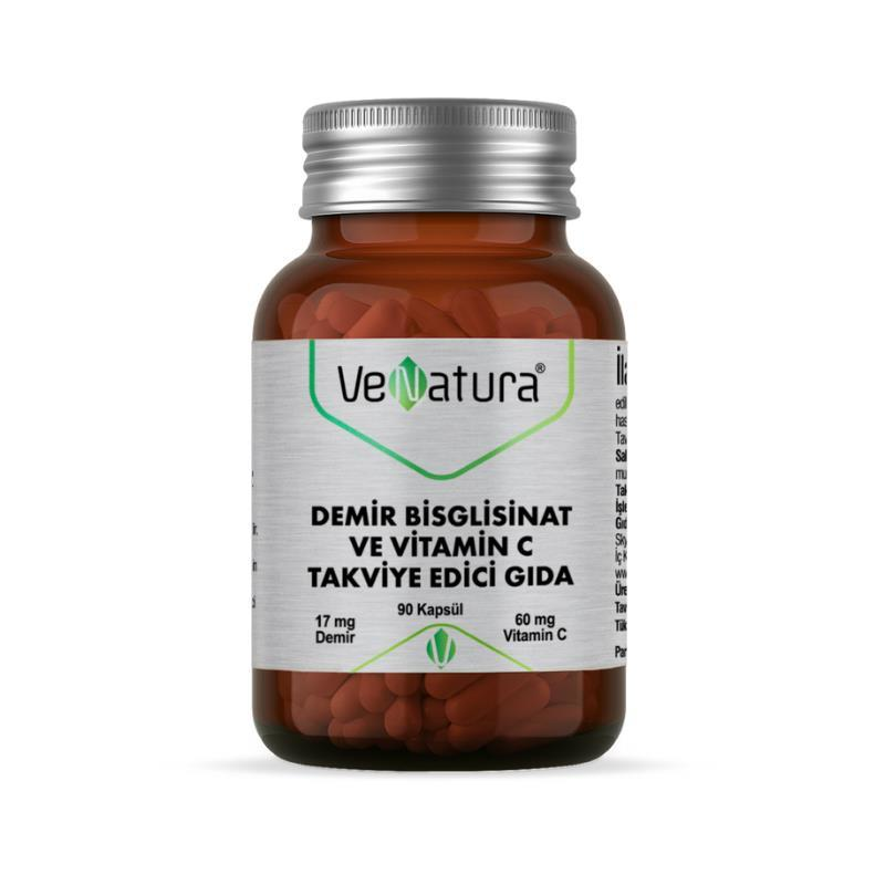 Venatura Demir Bisglisinat ve Vitamin C 90 Kapsül