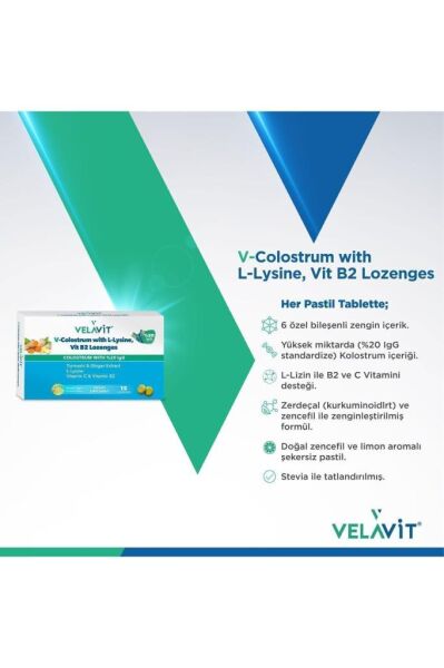 Velavit V Colostrum With L Lysine Vitamin B2 Lozenges 15 Pastil