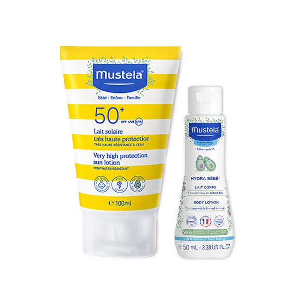 Mustela Spf50+ Koruma Faktörlü Güneş Losyonu 100ml + Hydrabebe Vücut Losyonu 50ml